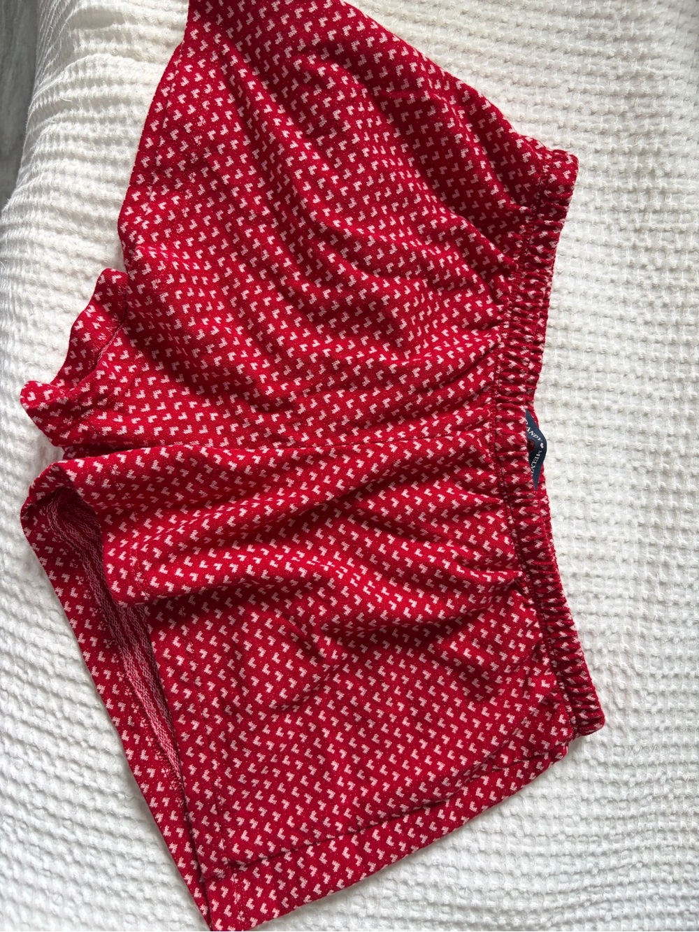 Brandy Melville Red heart micro shorts.